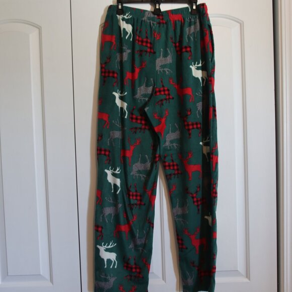 Stafford Men's Fleece Green Deer Design Lounge/Sleep Pants Size Medium Cozy - Picture 11 of 11